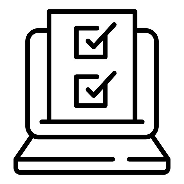 Test online exam icon outline vector School quiz Student digital