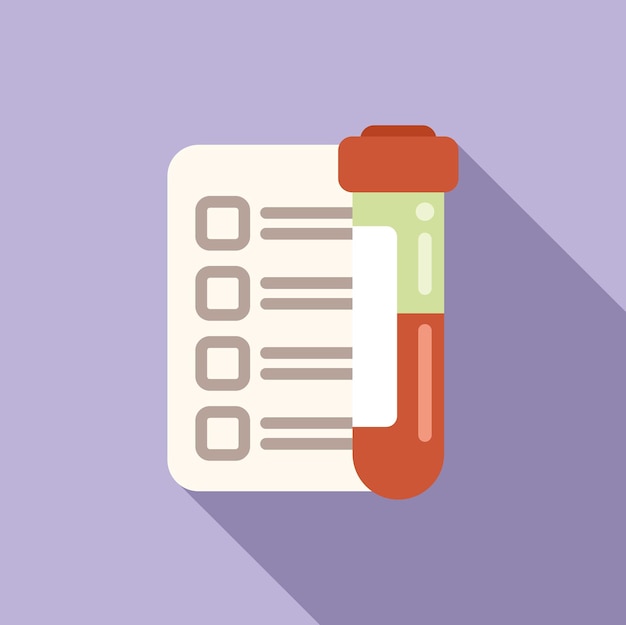 Test tube icon flat vector Immune system Human infection