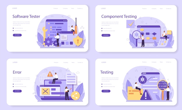 Testing software web banner or landing page set