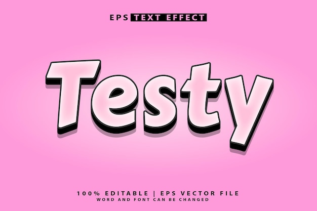 Testy editable 3d text effects