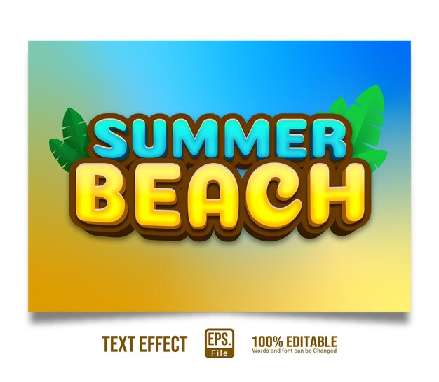 Text effect 3D summer beach