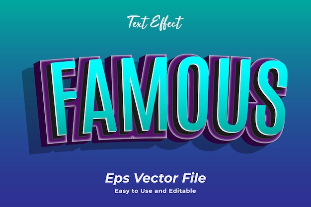 Text effect Famous Easy to use and editable Premium vector