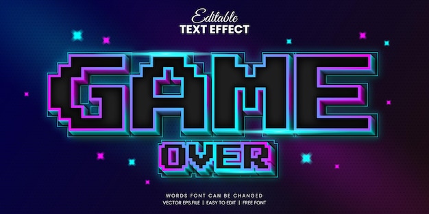 text effect game glow in the dark