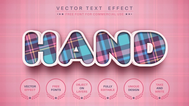 Textile pattern editable text effect  font style