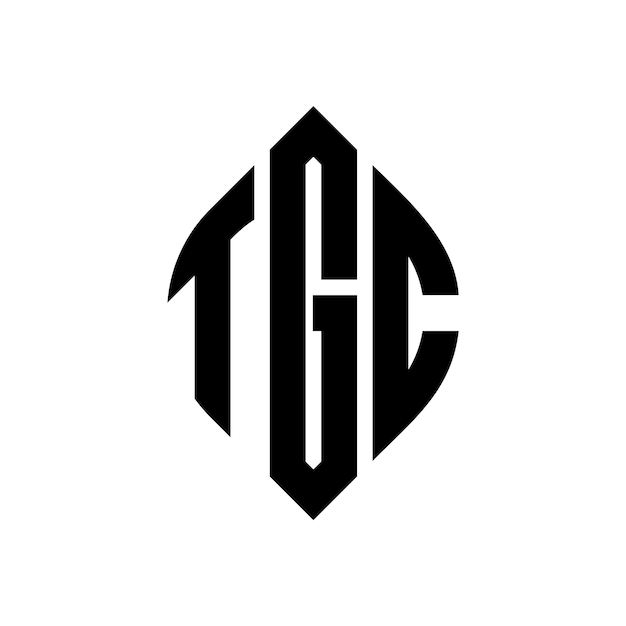 TGC circle letter logo design with circle and ellipse shape TGC ellipse letters with typographic style The three initials form a circle logo TGC Circle Emblem Abstract Monogram Letter Mark Vector