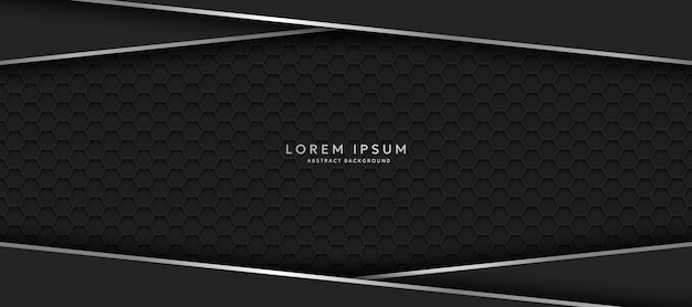 the dark background consists of reflective metallic lines hexagonal metal texture background