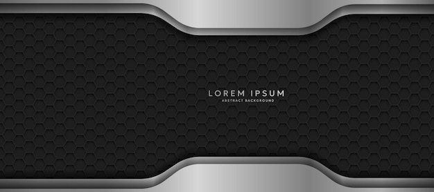 the dark background consists of reflective metallic lines hexagonal metal texture background