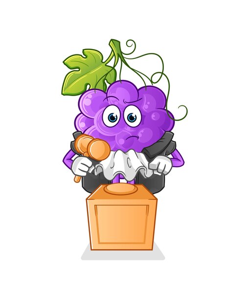 The grape judge holds gavel. character vector