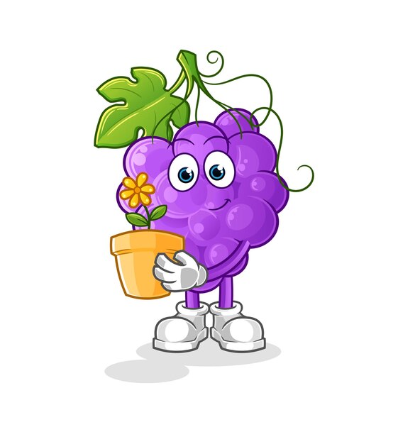 The Grape with a flower pot. character