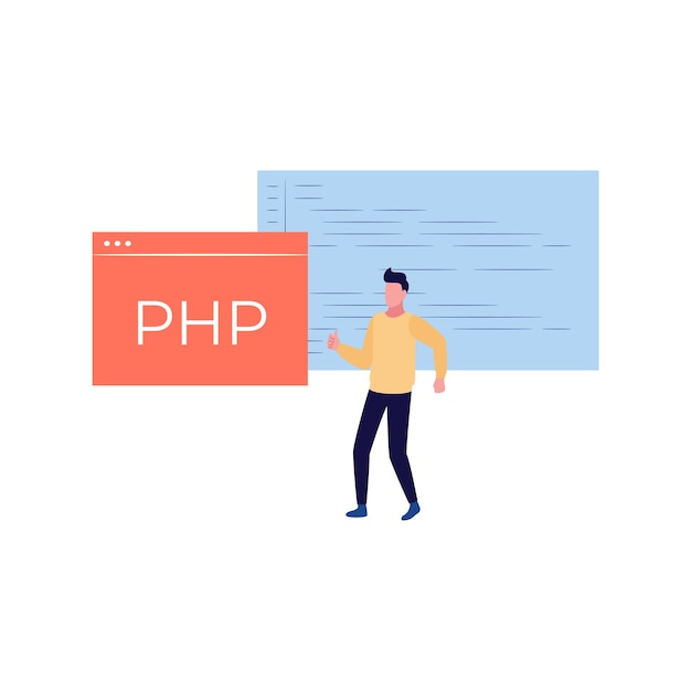 The guy is doing PHP coding
