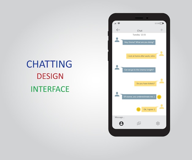 the interface of the mobile phone. application with a dialog box for chatting. eps 10.