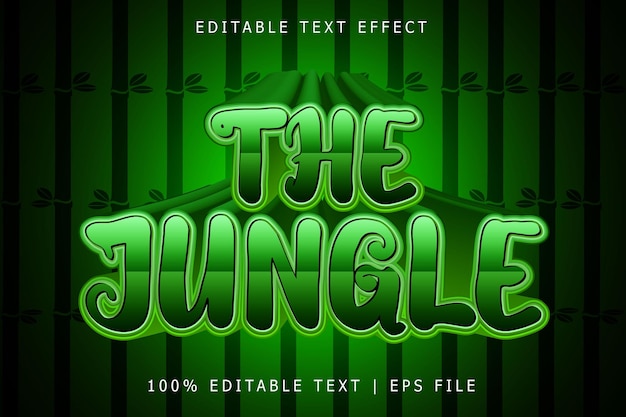 the jungle editable text effect 3 dimension emboss modern style