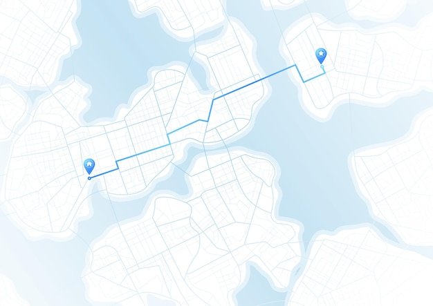 the path from a point to the intended goal destinations signs roads throughout map navigation