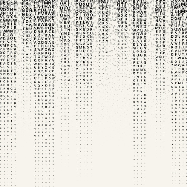 The pattern composed from letters