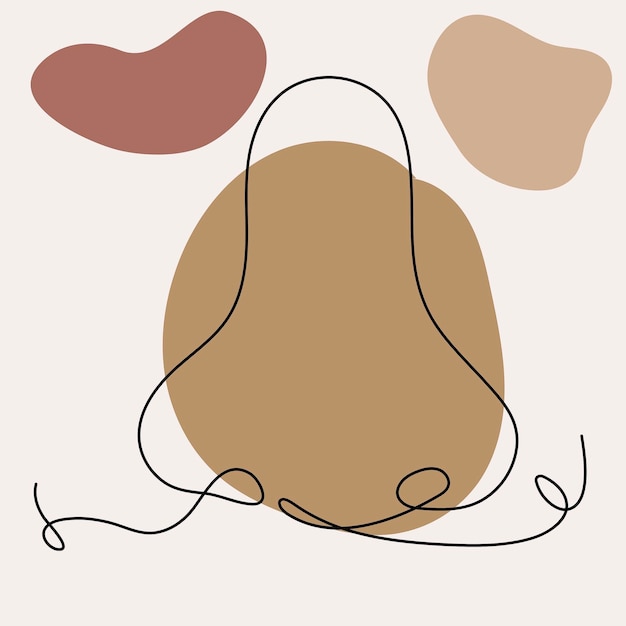 there is a drawing of a face with a long line