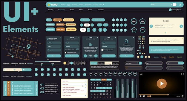 These graphic components provide a comprehensive approach to the development of interfaces that meet modern requirements for functionality and aesthetics in Internet resources