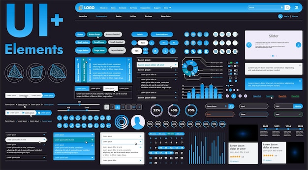 These graphic components provide a comprehensive approach to the development of interfaces