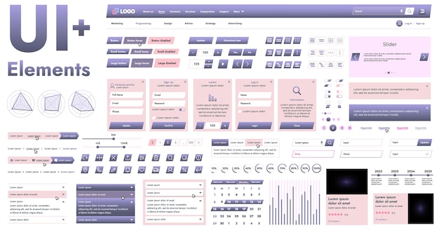 These graphic components provide a comprehensive approach to the development of interfaces