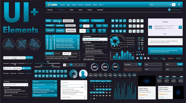 These graphic components provide a comprehensive approach to the development of interfaces