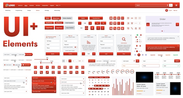 These graphic components provide a comprehensive approach to the development of interfaces