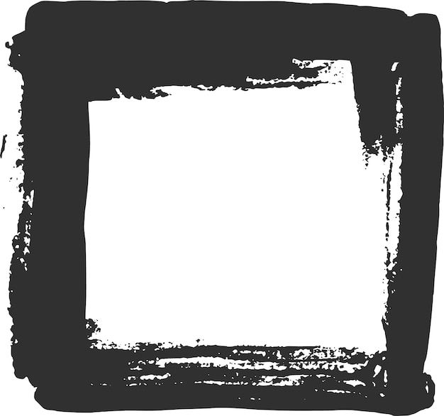 thick black paintbrush strokes create a square border framing a white space adding a touch of artistic grunge to any design