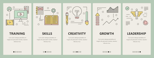 thin line flat design potential concept vertical banners