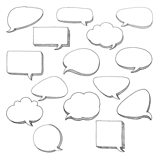 Think talk speech bubbles isolated on white
