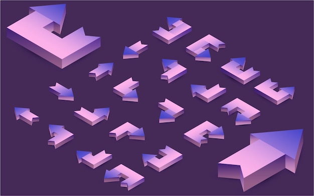 this set of icons and vector design elements offers a variety of arrows pointing