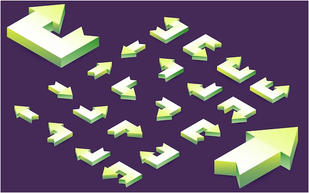 this set of icons and vector design elements offers a variety of arrows pointing