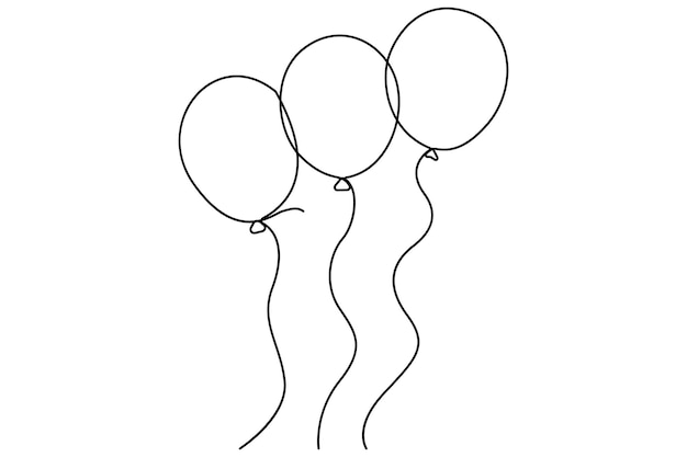 three balloons floating upward