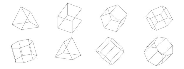 three dimensional geometric shapes isolated