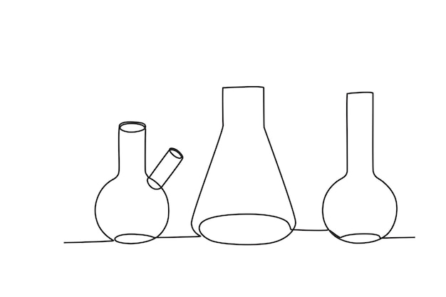 Three pieces of laboratory equipment Lab equipment oneline drawing