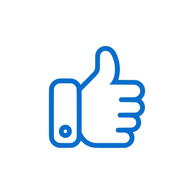 Thumb up icon on white background Vector illustration in trendy flat style