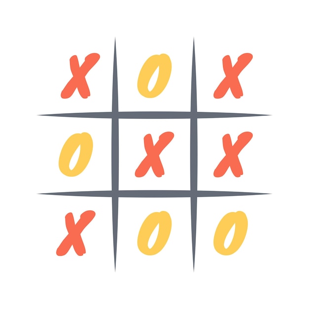 Tic tac toe flat illustration