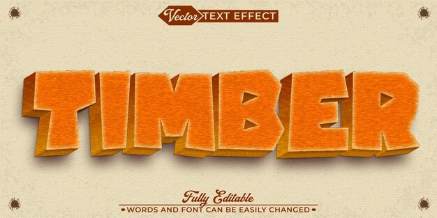 Timber Vector Editable Text Effect Template