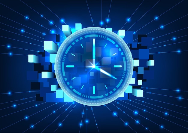 time technology the watch is in a technological circle the back is a protruding square