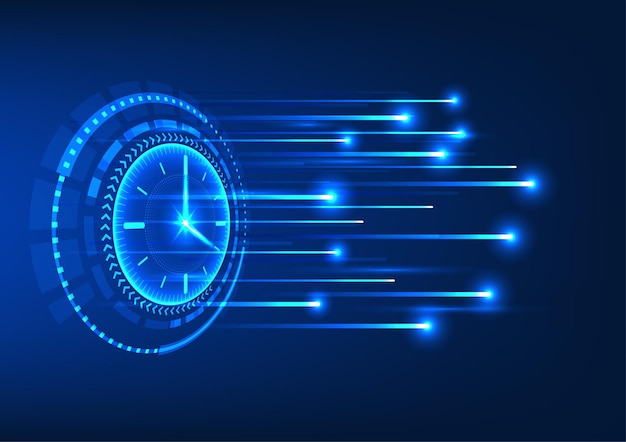 Time technology with technology circle with beam forward The concept of rapid development