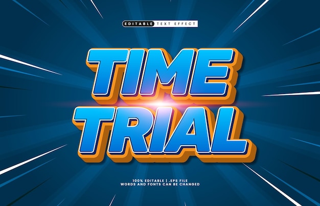 time trial editable text effect with a racing and speed text style
