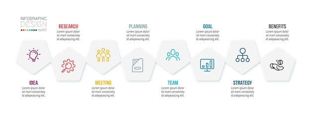 Timeline chart business infographic template.