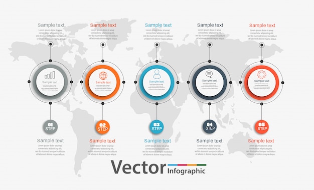 Timeline chart infographic template with options