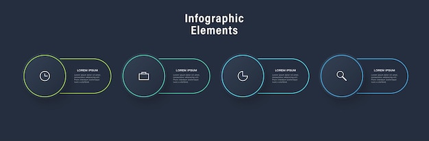 Timeline infographic design template with 4 steps