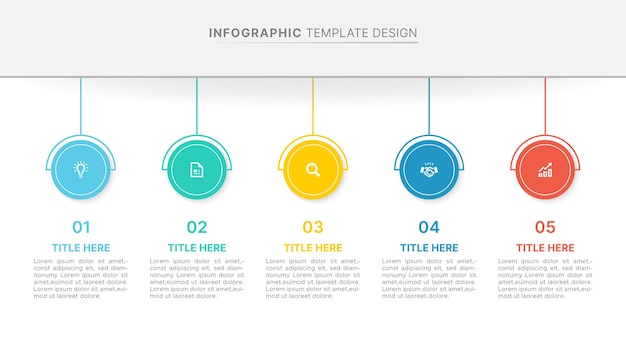 timeline infographic design template with five options
