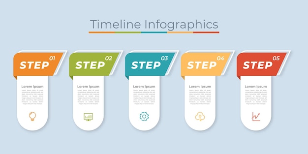 timeline infographics design marketing icons workflow diagram business data visualization with steps