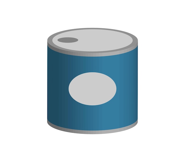Tin can food fish isometric