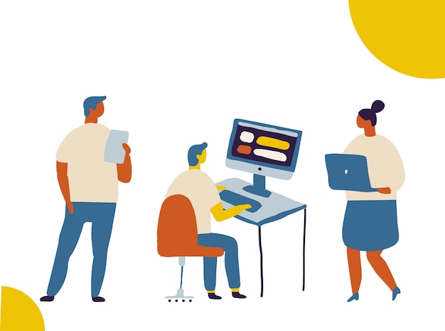 Tiny business people vector set