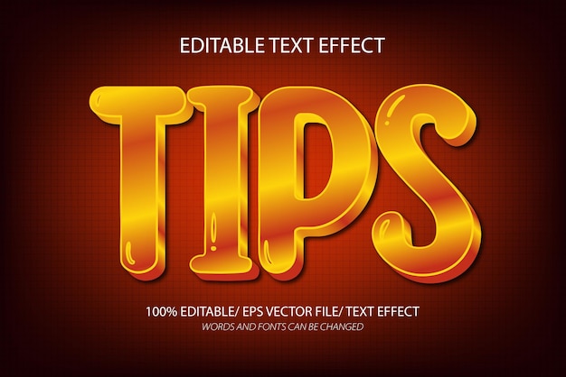 Tips editable text effect and editable text style