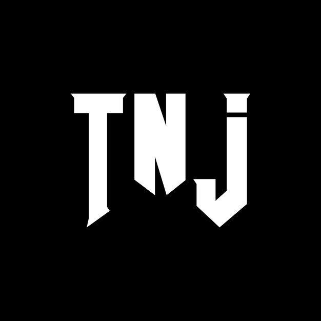 TNJ letter logo design for technology company TNJ logo design black and white color combination TNJ logo TNJ vector TNJ design TNJ icon TNJ alphabet TNJ typography logo design