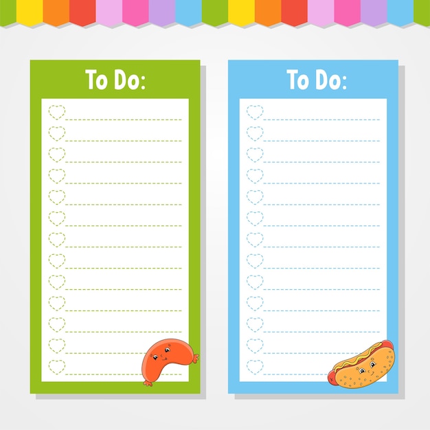 to do list for kids. empty template. the rectangular shape.