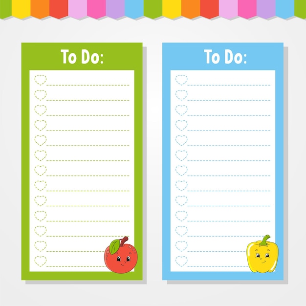 to do list for kids. empty template.