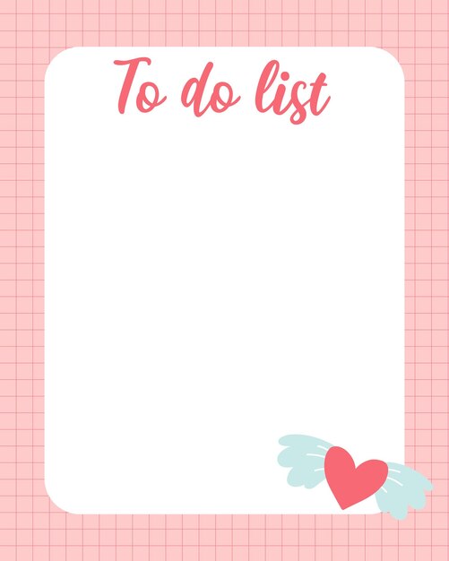 to do list template check list vector illustration in a flat style cute valentines to do list